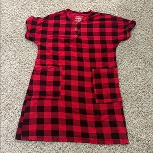 Red and Black Plaid Sleep Dress